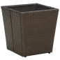 vidaXL 3-tlg. Bistro-Set mit Kissen Braun Poly Rattan und Glas vidaXL 3-tlg. Bistro-Set mit Kissen Braun Poly Rattan und Glas