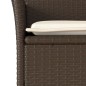 vidaXL 3-tlg. Bistro-Set mit Kissen Braun Poly Rattan und Glas vidaXL 3-tlg. Bistro-Set mit Kissen Braun Poly Rattan und Glas