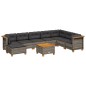 vidaXL 9-tlg. Garten-Sofagarnitur mit Kissen Grau Poly Rattan vidaXL 9-tlg. Garten-Sofagarnitur mit Kissen Grau Poly Rattan