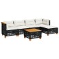 vidaXL 6-tlg. Garten-Sofagarnitur mit Kissen Schwarz Poly Rattan vidaXL 6-tlg. Garten-Sofagarnitur mit Kissen Schwarz Poly Rattan