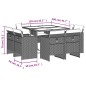 vidaXL 9-tlg. Garten-Essgruppe mit Kissen Grau Poly Rattan vidaXL 9-tlg. Garten-Essgruppe mit Kissen Grau Poly Rattan
