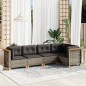 vidaXL 5-tlg. Garten-Sofagarnitur mit Kissen Grau Poly Rattan vidaXL 5-tlg. Garten-Sofagarnitur mit Kissen Grau Poly Rattan