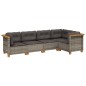 vidaXL 5-tlg. Garten-Sofagarnitur mit Kissen Grau Poly Rattan vidaXL 5-tlg. Garten-Sofagarnitur mit Kissen Grau Poly Rattan