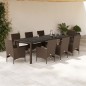 vidaXL 9-tlg. Garten-Essgruppe mit Kissen Braun Poly Rattan Glas vidaXL 9-tlg. Garten-Essgruppe mit Kissen Braun Poly Rattan Glas