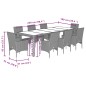 vidaXL 9-tlg. Garten-Essgruppe mit Kissen Braun Poly Rattan Glas vidaXL 9-tlg. Garten-Essgruppe mit Kissen Braun Poly Rattan Glas