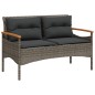 vidaXL 4-tlg. Garten-Sofagarnitur mit Kissen Grau Poly Rattan vidaXL 4-tlg. Garten-Sofagarnitur mit Kissen Grau Poly Rattan
