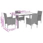 vidaXL 5-tlg. Garten-Essgruppe mit Kissen Beige Poly Rattan und Glas vidaXL 5-tlg. Garten-Essgruppe mit Kissen Beige Poly Rattan und Glas