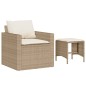 vidaXL 4-tlg. Garten-Sofagarnitur mit Kissen Beige Poly Rattan vidaXL 4-tlg. Garten-Sofagarnitur mit Kissen Beige Poly Rattan