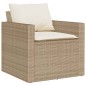 vidaXL 4-tlg. Garten-Sofagarnitur mit Kissen Beige Poly Rattan vidaXL 4-tlg. Garten-Sofagarnitur mit Kissen Beige Poly Rattan