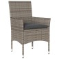 vidaXL 5-tlg. Garten-Essgruppe mit Kissen Grau Poly Rattan und Glas vidaXL 5-tlg. Garten-Essgruppe mit Kissen Grau Poly Rattan und Glas