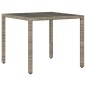 vidaXL 5-tlg. Garten-Essgruppe mit Kissen Grau Poly Rattan und Glas vidaXL 5-tlg. Garten-Essgruppe mit Kissen Grau Poly Rattan und Glas