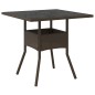 vidaXL 5-tlg. Garten-Essgruppe mit Kissen Braun Poly Rattan Glas vidaXL 5-tlg. Garten-Essgruppe mit Kissen Braun Poly Rattan Glas