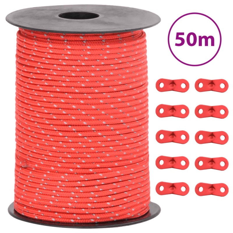 vidaXL Zeltleine Reflektierend mit Seilspannern 50 m 3 mm vidaXL Zeltleine Reflektierend mit Seilspannern 50 m 3 mm