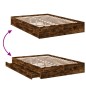 vidaXL Bettgestell mit Schubladen Räuchereiche 160x200cm Holzwerkstoff vidaXL Bettgestell mit Schubladen Räuchereiche 160x200cm Holzwerkstoff