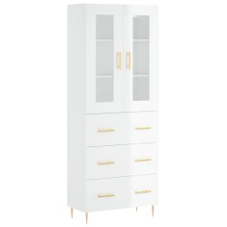 Highboard Hochglanz-Weiß 69,5x34x180 cm Holzwerkstoff