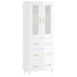 Highboard Hochglanz-Weiß 69,5x34x180 cm Holzwerkstoff Highboard Hochglanz-Weiß 69,5x34x180 cm Holzwerkstoff