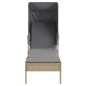 vidaXL Sonnenliege mit Dach Beige Poly Rattan vidaXL Sonnenliege mit Dach Beige Poly Rattan