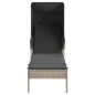vidaXL Sonnenliege mit Dach Hellgrau Poly Rattan vidaXL Sonnenliege mit Dach Hellgrau Poly Rattan