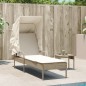 vidaXL Sonnenliege mit Dach und Tisch Beige Poly Rattan vidaXL Sonnenliege mit Dach und Tisch Beige Poly Rattan
