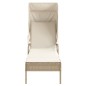 vidaXL Sonnenliege mit Dach und Tisch Beige Poly Rattan vidaXL Sonnenliege mit Dach und Tisch Beige Poly Rattan