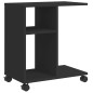 vidaXL Beistelltisch mit Rollen Schwarz 50x30x55 cm Holzwerkstoff vidaXL Beistelltisch mit Rollen Schwarz 50x30x55 cm Holzwerkstoff