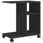 vidaXL Beistelltisch mit Rollen Schwarz 50x30x55 cm Holzwerkstoff vidaXL Beistelltisch mit Rollen Schwarz 50x30x55 cm Holzwerkstoff
