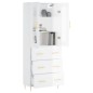 Highboard Hochglanz-Weiß 69,5x34x180 cm Holzwerkstoff Highboard Hochglanz-Weiß 69,5x34x180 cm Holzwerkstoff