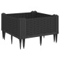 vidaXL Pflanzkasten mit Erdspießen Schwarz 42,5x42,5x28,5 cm PP vidaXL Pflanzkasten mit Erdspießen Schwarz 42,5x42,5x28,5 cm PP