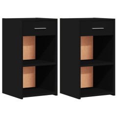 vidaXL Nachttische 2 Stk. Schwarz 35x34x65 cm Holzwerkstoff