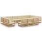 14-tlg. Garten-Lounge-Set Kissen Honigbraun Kiefer Massivholz 14-tlg. Garten-Lounge-Set Kissen Honigbraun Kiefer Massivholz