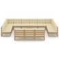 14-tlg. Garten-Lounge-Set Kissen Honigbraun Kiefer Massivholz 14-tlg. Garten-Lounge-Set Kissen Honigbraun Kiefer Massivholz