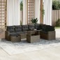 vidaXL 9-tlg. Garten-Sofagarnitur mit Kissen Grau Poly Rattan vidaXL 9-tlg. Garten-Sofagarnitur mit Kissen Grau Poly Rattan