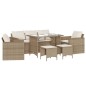 vidaXL 6-tlg. Garten-Sofagarnitur mit Kissen Beige Poly Rattan vidaXL 6-tlg. Garten-Sofagarnitur mit Kissen Beige Poly Rattan