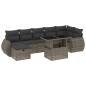 vidaXL 8-tlg. Garten-Sofagarnitur mit Kissen Grau Poly Rattan vidaXL 8-tlg. Garten-Sofagarnitur mit Kissen Grau Poly Rattan