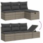 vidaXL 8-tlg. Garten-Sofagarnitur mit Kissen Grau Poly Rattan vidaXL 8-tlg. Garten-Sofagarnitur mit Kissen Grau Poly Rattan