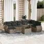 vidaXL 9-tlg. Garten-Sofagarnitur mit Kissen Grau Poly Rattan vidaXL 9-tlg. Garten-Sofagarnitur mit Kissen Grau Poly Rattan