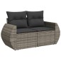 vidaXL 9-tlg. Garten-Sofagarnitur mit Kissen Grau Poly Rattan vidaXL 9-tlg. Garten-Sofagarnitur mit Kissen Grau Poly Rattan