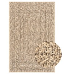vidaXL Teppich ZIZUR 240x340 cm Jute-Optik Indoor und Outdoor