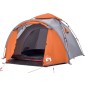 vidaXL Kuppel-Campingzelt 3 Personen Grau und Orange Quick Release vidaXL Kuppel-Campingzelt 3 Personen Grau und Orange Quick Release