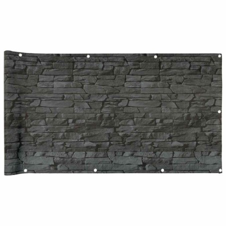 vidaXL Balkon-Sichtschutz Steinoptik Grau 1000x75 cm PVC