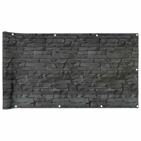 vidaXL Balkon-Sichtschutz Steinoptik Grau 400x75 cm PVC