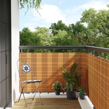 vidaXL Balkon-Sichtschutz Hellbraun 600x80 cm Poly Rattan