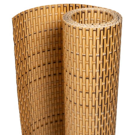 vidaXL Balkon-Sichtschutz Hellbraun 600x80 cm Poly Rattan