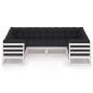 vidaXL 6-tlg. Garten-Lounge-Set mit Kissen Weiß Massivholz Kiefer vidaXL 6-tlg. Garten-Lounge-Set mit Kissen Weiß Massivholz Kiefer