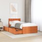 vidaXL Massivholzbett ohne Matratze Wachsbraun 75x190 cm Kiefernholz vidaXL Massivholzbett ohne Matratze Wachsbraun 75x190 cm Kiefernholz