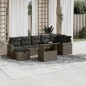 vidaXL 8-tlg. Garten-Sofagarnitur mit Kissen Grau Poly Rattan vidaXL 8-tlg. Garten-Sofagarnitur mit Kissen Grau Poly Rattan