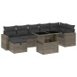 vidaXL 8-tlg. Garten-Sofagarnitur mit Kissen Grau Poly Rattan vidaXL 8-tlg. Garten-Sofagarnitur mit Kissen Grau Poly Rattan