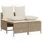 vidaXL 4-tlg. Garten-Sofagarnitur mit Kissen Beige Poly Rattan vidaXL 4-tlg. Garten-Sofagarnitur mit Kissen Beige Poly Rattan