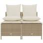 vidaXL 4-tlg. Garten-Sofagarnitur mit Kissen Beige Poly Rattan vidaXL 4-tlg. Garten-Sofagarnitur mit Kissen Beige Poly Rattan