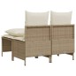 vidaXL 4-tlg. Garten-Sofagarnitur mit Kissen Beige Poly Rattan vidaXL 4-tlg. Garten-Sofagarnitur mit Kissen Beige Poly Rattan